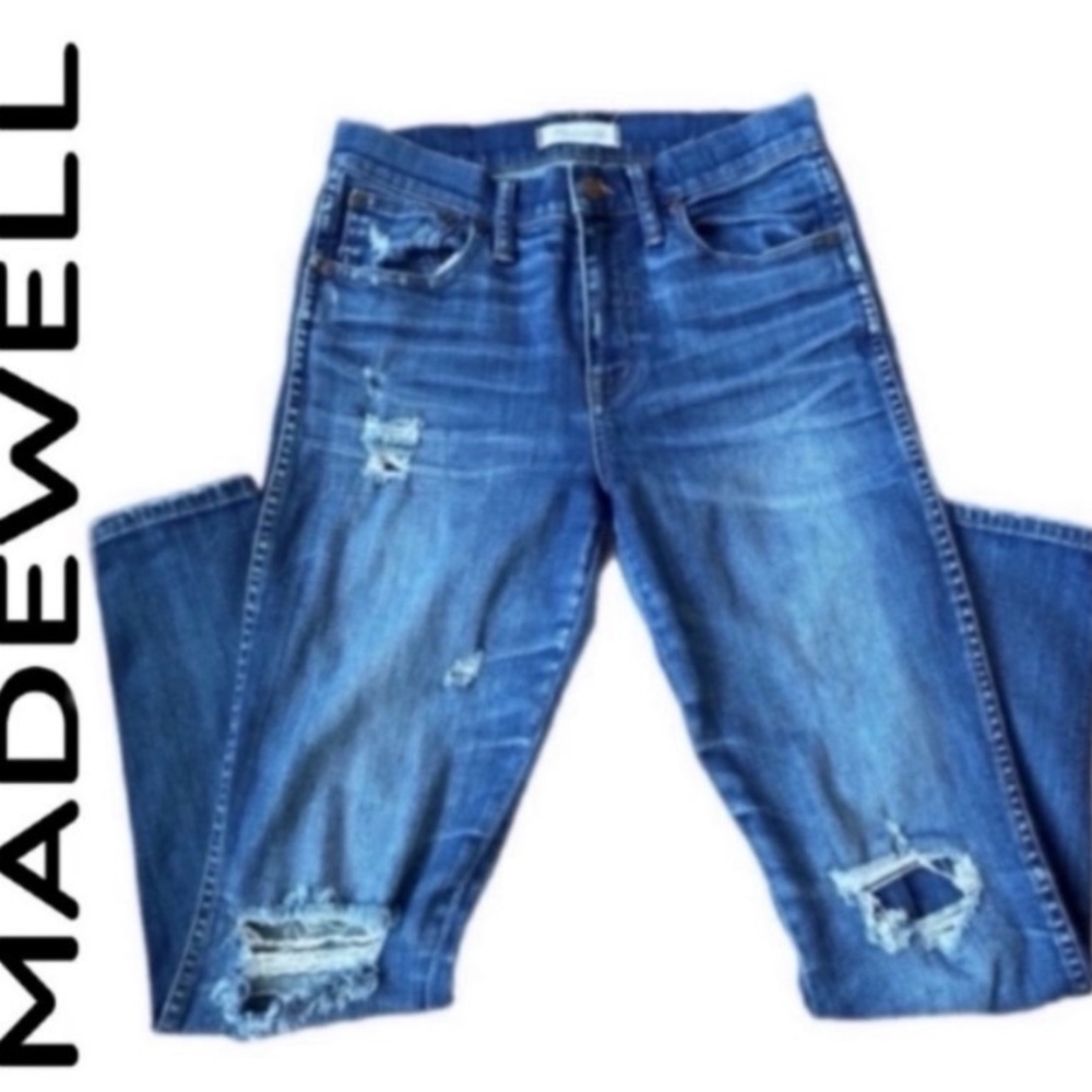 Madewell 9” High Riser Skinny Skinny Jeans Women’s Size 27 Distressed Blue Denim